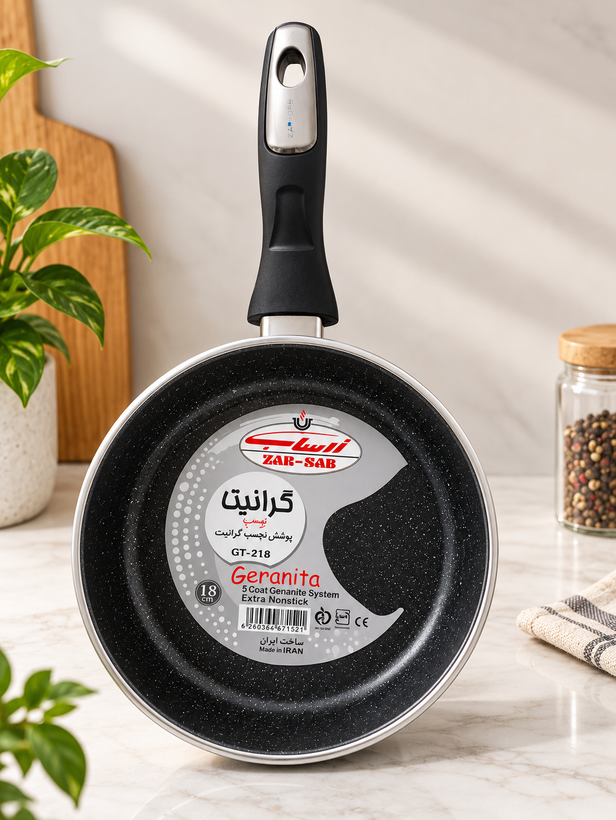 ماهیتابه گرانیتی زرساب مدل GT-218 سایز 18